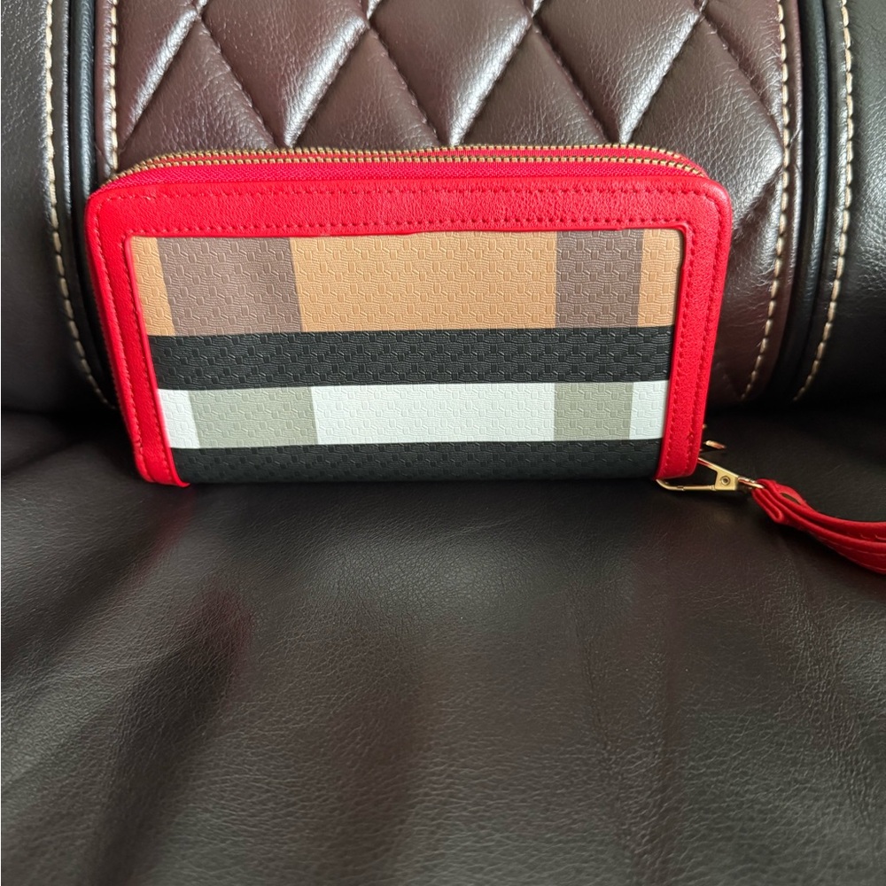 Unbranded Red and Multicolor Vegan Leather Wristlet Wallet 
(NO CALLOUTS) - Picture 2 of 7
